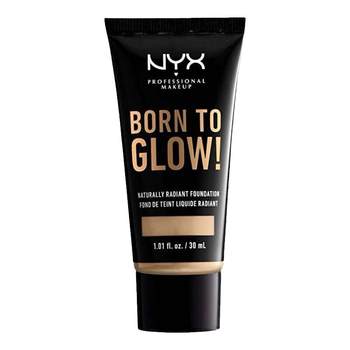 BreezyGirl ຕ່າງປະເທດຊື້ NYX BornToGlow natural radiant liquid foundation nude makeup olive skin yellow and black moisturizing