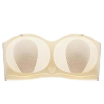 Tube top strapless underwear women's non-slip push-up invisible thin ice silk mask cup seamless wrap chest beautiful back bra