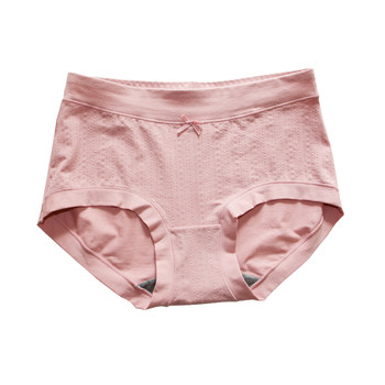 ຊຸດຊັ້ນໃນຂອງແມ່ຍິງ Caitian ຝ້າຍບໍລິສຸດຕ້ານເຊື້ອແບັກທີເຣັຍ breathable mid-waist girl's simple graphene high-waist butt-lifting women's underwear thin section.