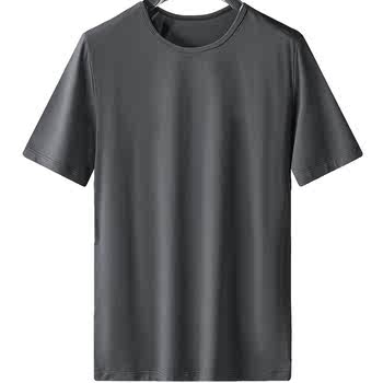 ເສື້ອຍືດຜູ້ຊາຍແຂນສັ້ນ Modal ຄໍມົນສີແຂງໄວແຫ້ງແລ້ງ ice ice mercerized cotton slim half-sleeved bottoming shirt T-shirt