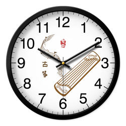 Guzheng Wall Clock Creative Musical Instrument Art Training Center Guqin Clock Silent Mute Wall Watch Music Classroom Clock