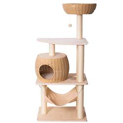 Exported to Japan! Rattan woven cat climbing frame, cat nest, cat tree, integrated easy-care sisal multi-layer large sisal jumping platform