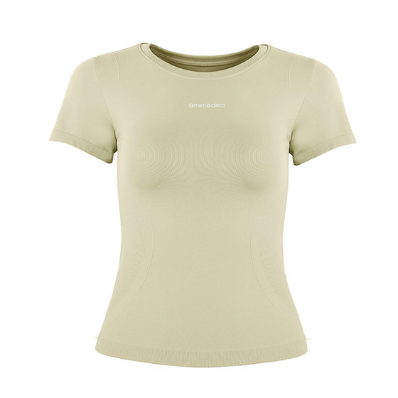 Spring and summer thin fitness clothes female high elasticity, fast dry tight running short -sleeved sports top, slim yoga clothes T -shirt Spring and summer thin fitness clothes female high elasticity, fast dry tight running short -sleeved sports top, slim yoga clothes T -shirt