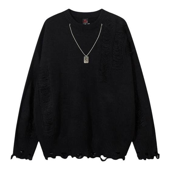 NOONOZ European and American high street personality ripped sweater men 2024 autumn and winter trendy brand American necklace hip-hop knitted sweater
NOONOZ European and American high street personality ripped sweater men 2024 autumn and winter trendy brand American necklace hip-hop knitted sweater