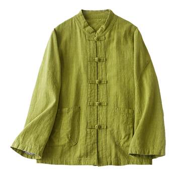 Jihe ຕົ້ນສະບັບໃຫມ່ຂອງແມ່ຍິງແບບຈີນເຄື່ອງນຸ່ງແບບຈີນແນວໂນ້ມແຫ່ງຊາດ buckle top double layer jacket ຜູ້ຊາຍແລະແມ່ຍິງແບບດຽວກັນ Tang suit ພາກຮຽນ spring ແລະດູໃບໄມ້ລົ່ນ