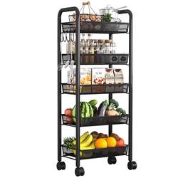 Kitchen rack household storage storage rack floor-standing multi-layer supplies collection small cart multi-functional vegetable basket