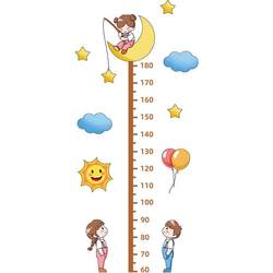 Wallpaper self-adhesive children's room decoration height wall sticker cartoon girl baby measuring ruler height sticker removable