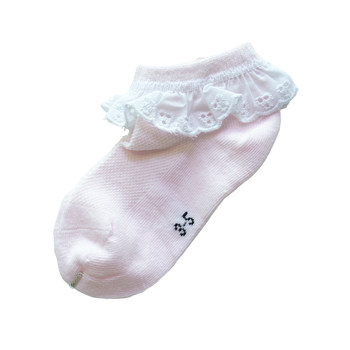 Spring and summer short-tube girls' lace socks mesh Children's Princess socks white cotton boat socks cloth lace socks thin section