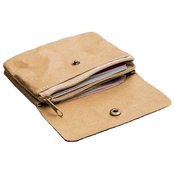 Washing cowhide paper small fresh, simple mini -thin double -layer buckle coin coin Student cute small wallet Washing cowhide paper small fresh, simple mini -thin double -layer buckle coin coin Student cute small wallet