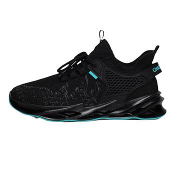 Pull back summer breathable men's shoes 2024 men's mesh mesh shoes sports running casual deodorant black trendy shoes wear-resistant