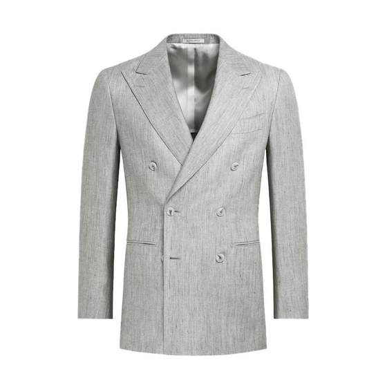 Summer SUITSUPPLY light grey linen wool blend suit jacket fit men's double-breasted suit top
Summer SUITSUPPLY light grey linen wool blend suit jacket fit men's double-breasted suit top