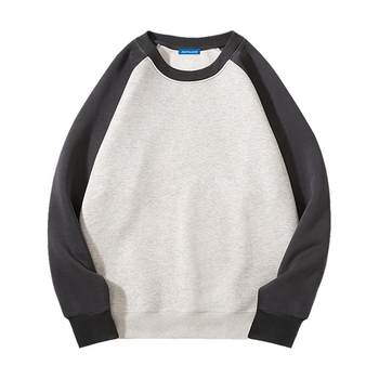 KP Jeanswest Men's Round Neck Sweatshirt 2023 Winter New Men's Casual American High Street Student Sleeve Sweatshirt