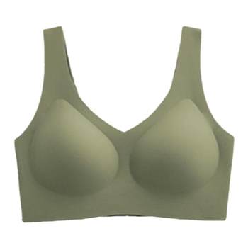 Fixed cup one-piece seamless underwear for women with ໃຫຍ່, ຂະຫນາດນ້ອຍແລະບາງ, bra ນອນກັບຄືນໄປບ່ອນຂະຫນາດໃຫຍ່ທີ່ສວຍງາມ, ບໍ່ມີ rims ແບບ vest