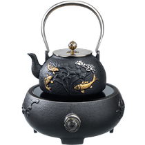 Cast iron teapot around the stove for making tea indoors without open fire electric ceramic stove for boiling water special teapot household tea set iron kettle