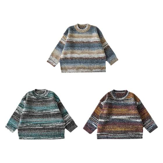 Young boys gradient colorful free shoulder-fall casual round neck sweater in winter new children's loose sweater trend
Young boys gradient colorful free shoulder-fall casual round neck sweater in winter new children's loose sweater trend