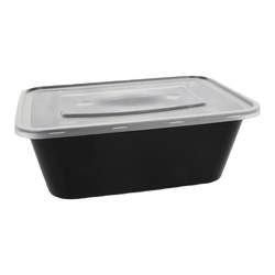 Disposable rectangular packing box thickened plastic lunch box commercial takeout box food grade lunch box with lid 500ml