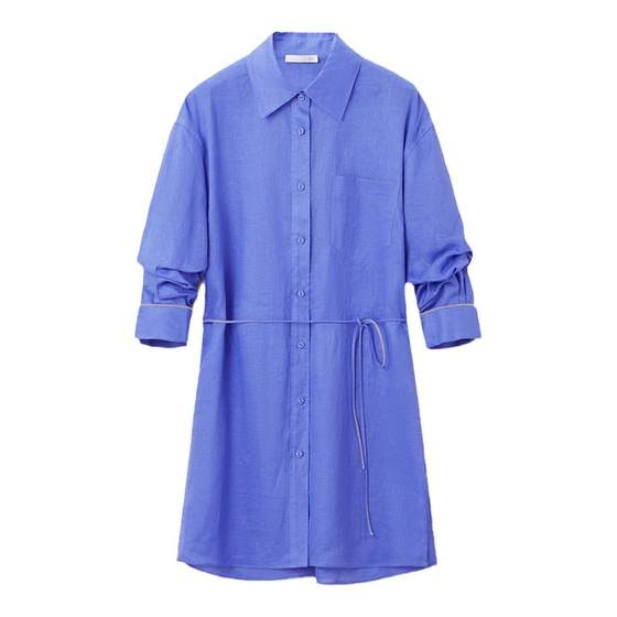 OVVOutlet Spring and Summer New Women's Point Collar Slit Pleated Line Comes with Belt Long Sleeve Long Casual Shirt
OVVOutlet Spring and Summer New Women's Point Collar Slit Pleated Line Comes with Belt Long Sleeve Long Casual Shirt