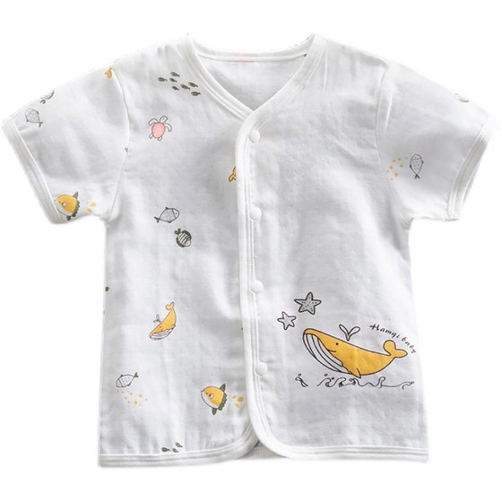 Hamichi Summer Children's Thin Gauze Short-Sleeve Single Top Baby Cotton Underwear Cardigan Half-Sleeve Home Pajamas
Hamichi Summer Children's Thin Gauze Short-Sleeve Single Top Baby Cotton Underwear Cardigan Half-Sleeve Home Pajamas