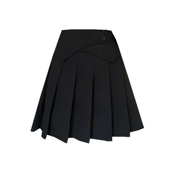 ການອອກແບບແບບຮ່ອງກົງ pleated skirt plus size slimming college style spring and summer skirt fat mm high waist super hot a-line skirt