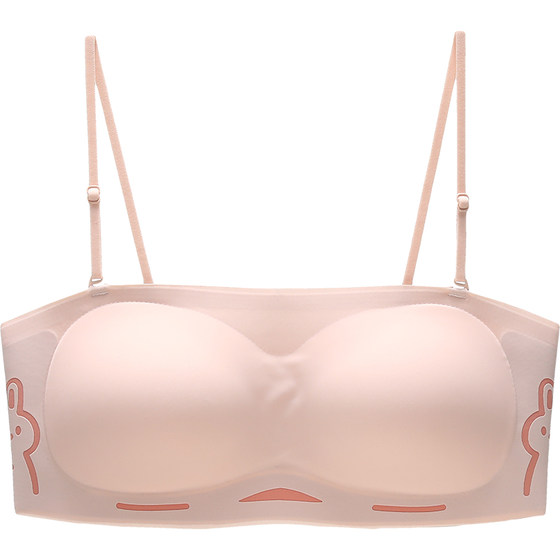 Six rabbits with traceless underwear for women, playful rabbits, cute girl with strapless rings, thin style, gathering bra Six rabbits with traceless underwear for women, playful rabbits, cute girl with strapless rings, thin style, gathering bra