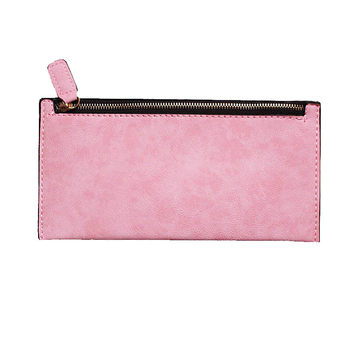 2024 ins ຄົນອັບເດດ: ໃຫມ່ເອີຣົບແລະອາເມລິກາງ່າຍດາຍ wallet ຍາວຂອງແມ່ຍິງ zipper ບາງ wallet frosted handbag ຖົງບັດແມ່ຍິງ