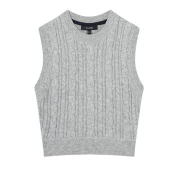 Eland Knitted Vest ແບບວິທະຍາໄລຂອງແມ່ຍິງ Thunder Retro Cable Vest Top