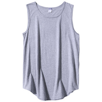 American vibe heavyweight 240g pure cotton waistcoat vest men's summer ins fashion brand solid color sports sleeveless t-shirt undershirt