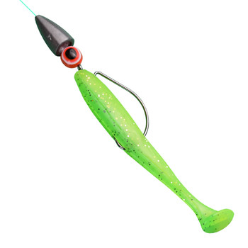 ກຸ່ມການຫາປາໃນເທັກຊັດ Luya ຕັ້ງ bait fake tail soft bait t accessories full set crank hook upside down fishing anti-hanging bottom soft worm