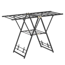 Four Seasons Muge 352 floor-standing folding clothes drying rack for bedroom balcony black aluminum alloy clothes drying rack for quilts