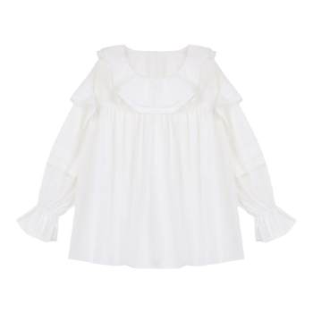 freshtaro romantic ວັນພັກຜ່ອນ cake lace lace ສັ້ນ off-white shirt dress ຂອງແມ່ຍິງພາກຮຽນ spring ແລະດູໃບໄມ້ລົ່ນ niche dress