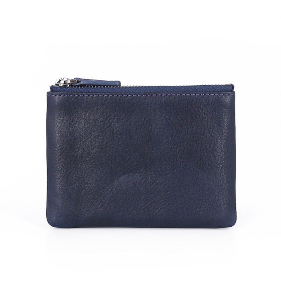 Japan and South Korea original vegetable tanning leather purse puppies cowhide dual zipper storage card bag men's leather retro key bag Japan and South Korea original vegetable tanning leather purse puppies cowhide dual zipper storage card bag men's leather retro key bag