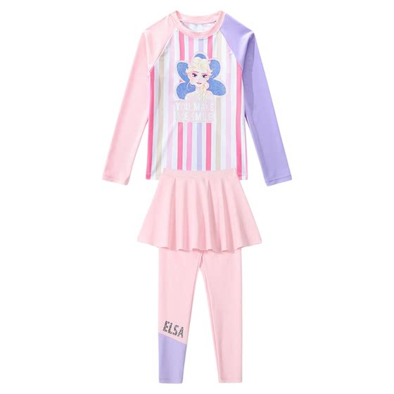 Disney children's swimsuit boys and girls medium and big children teenagers 2025 long sleeve trousers split sun protection swimsuit Disney children's swimsuit boys and girls medium and big children teenagers 2025 long sleeve trousers split sun protection swimsuit