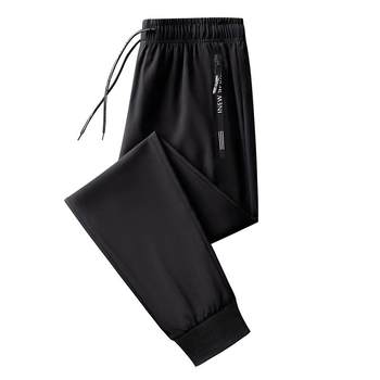 Antarctic Summer Ice Silk Pants Men's Loose Thin Sports Pants Straight-Leg Ninth Pants Trendy Brand Casual Pants