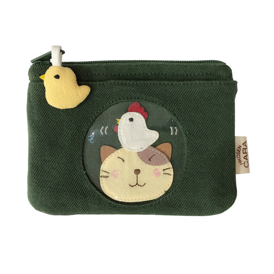 Kara Cat Authentic, Fashionable, Cute, Contrast Colored Canvas Key Bag, Chicken Card Bag, Key, Zero Wallet, Exquisite Kara Cat Authentic, Fashionable, Cute, Contrast Colored Canvas Key Bag, Chicken Card Bag, Key, Zero Wallet, Exquisite