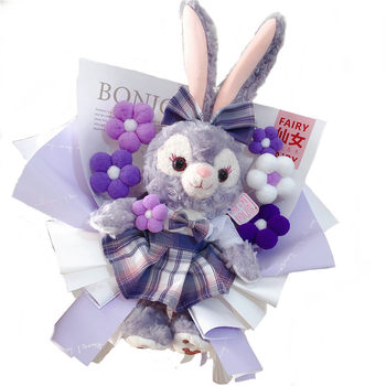 Stellar Bouquet Doll Jingle Bell Cat Doll Flower INS Plush Flower ຂອງຂັວນວັນເກີດສໍາລັບຫມູ່ທີ່ດີທີ່ສຸດແລະແຟນຮຽນຈົບຂອງຂວັນ