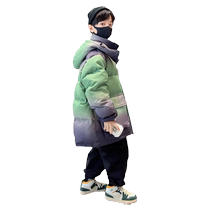 Childrens clothing boys winter cotton coat 2024 new medium and large childrens down cotton coat boys winter clothing thickened cotton jacket