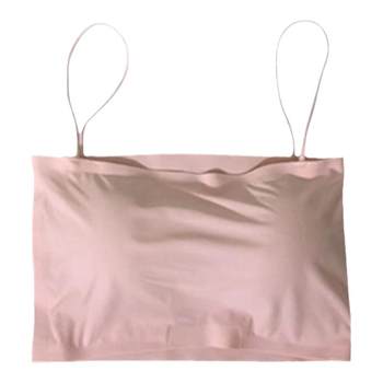 ແບບສາວເກົາຫຼີ underwear ice silk tube top anti-exposure bra spring sexy no wire bra beautiful back inner top