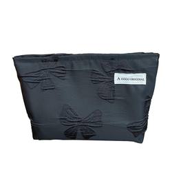 ins black noble dark pattern bow princess cosmetic bag high cold travel portable zipper storage bag canvas