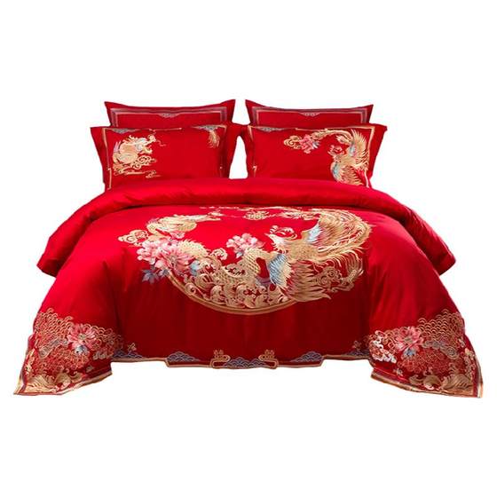 Kaisheng Home Textiles Dahong Wedding Six-Piece Set Chinese Red Pure Cotton Embroidered Bedding Newly Wives
Kaisheng Home Textiles Dahong Wedding Six-Piece Set Chinese Red Pure Cotton Embroidered Bedding Newly Wives