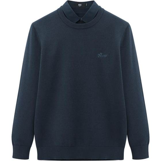 HLA/Hailan Home Light Business Double Collar Sweater Autumn and Winter Embroidery Warm Fake Two-Piece Black Sweater for Men
HLA/Hailan Home Light Business Double Collar Sweater Autumn and Winter Embroidery Warm Fake Two-Piece Black Sweater for Men