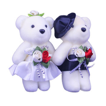 New ice cream bear bouquet bear plush toy flower ອຸປະກອນການຫຸ້ມຫໍ່ຮ້ານດອກໄມ້ສະຫນອງຜູ້ຊາຍແລະແມ່ຍິງຄູ່ໝີ
