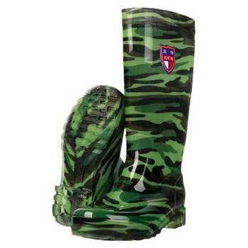 Camouflage men's high-top rain boots waterproof non-slip rain boots beef tendon sole wear-resistant construction site kitchen car washing fishing fishing labor shoes protection shoes