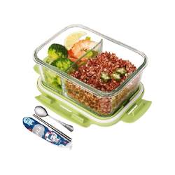 Chuangde fresh-keeping glass lunch box can be heated in a microwave oven, a lunch box for students and office workers with a lid and a sealed box for one person