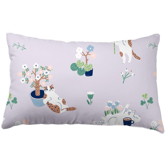 Such as Mo Chunxia all cotton cat kit student pillow set only pairs of autumn and winter single taro connected beads blue printing gardening Such as Mo Chunxia all cotton cat kit student pillow set only pairs of autumn and winter single taro connected beads blue printing gardening
