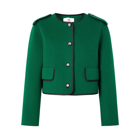 MOISSAC Mosac French retro pure wool green casual short coat top for women
MOISSAC Mosac French retro pure wool green casual short coat top for women