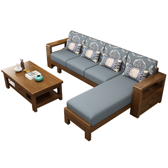Chinese living room log sofa combination cloth corner corner, the concubine single three people pull bed modern all -solid wood furniture Chinese living room log sofa combination cloth corner corner, the concubine single three people pull bed modern all -solid wood furniture
