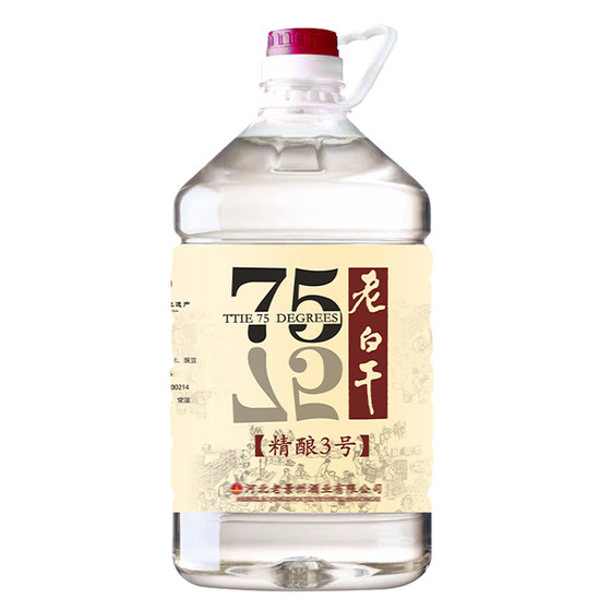 Laobaigan 75 degrees 5L barrel liquor Hengshui authentic pure grain bulk high sorghum wine special wine Laobaigan 75 degrees 5L barrel liquor Hengshui authentic pure grain bulk high sorghum wine special wine