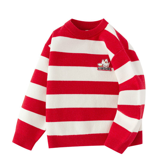 Balabala boys sweater children's red sweater 2025 autumn new style children's baby striped sweater trendy
Balabala boys sweater children's red sweater 2025 autumn new style children's baby striped sweater trendy