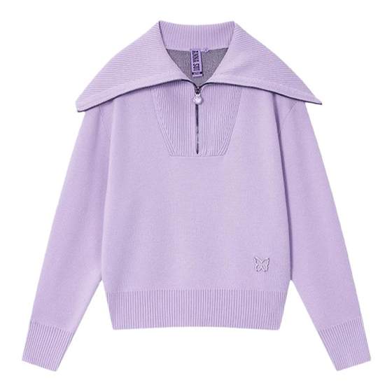 ANNA SUI Sports Autumn and Winter Taro Purple 100% Merino Wool Jacquard Navy Collar Sweater
ANNA SUI Sports Autumn and Winter Taro Purple 100% Merino Wool Jacquard Navy Collar Sweater