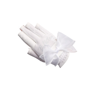 BG Golf Glove Women's Bow Tie Fingerless Gloves Breathable Non-Slip Wear-Resistant Women's PU Gloves for Left and Right Hands